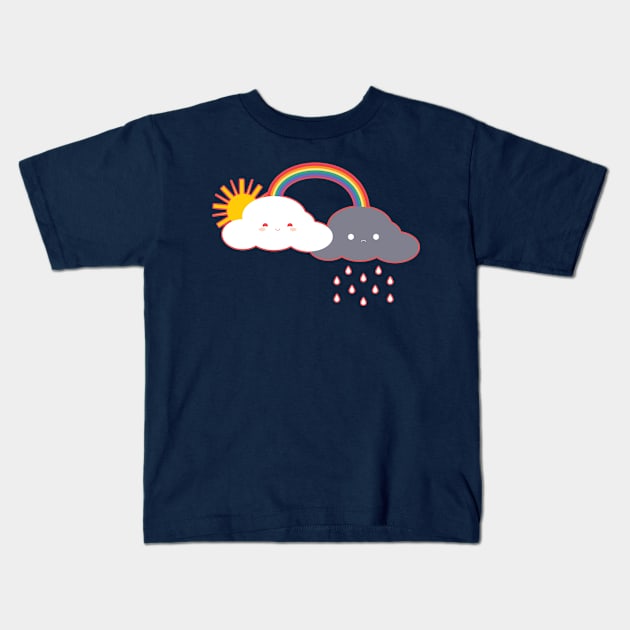 Grumpy Cloud Kids T-Shirt by gabdoesdesign